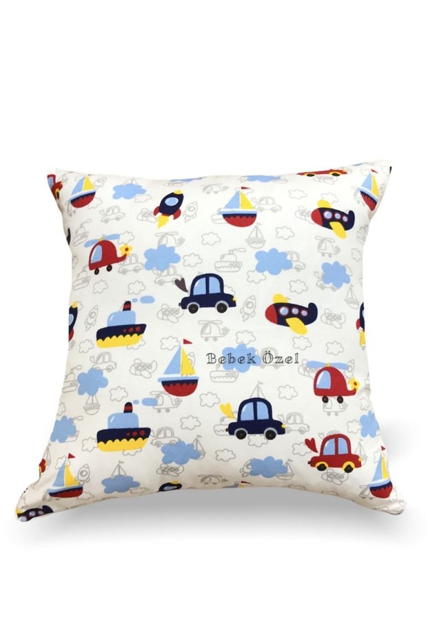 Little Cars Themed Throw Pillow Cover (43X43 cm)