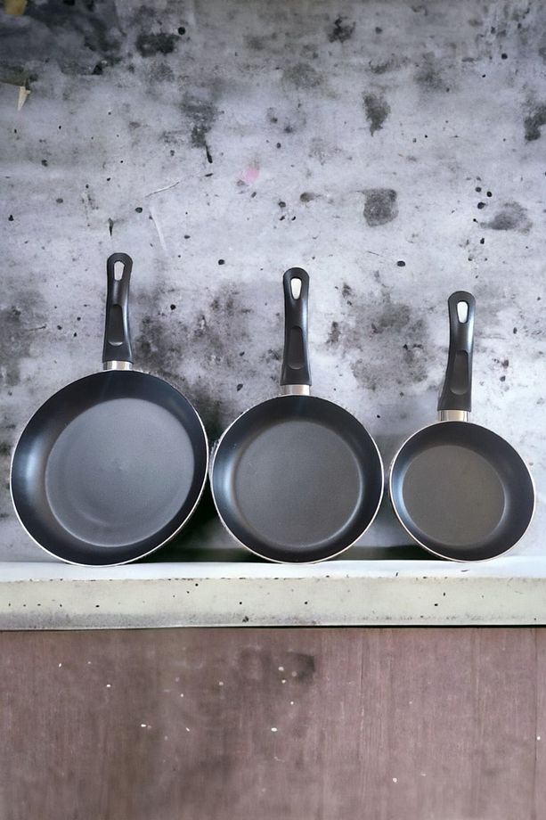 3'lü Teflon Tava Seti 16-20-24 cm Siyah - 4