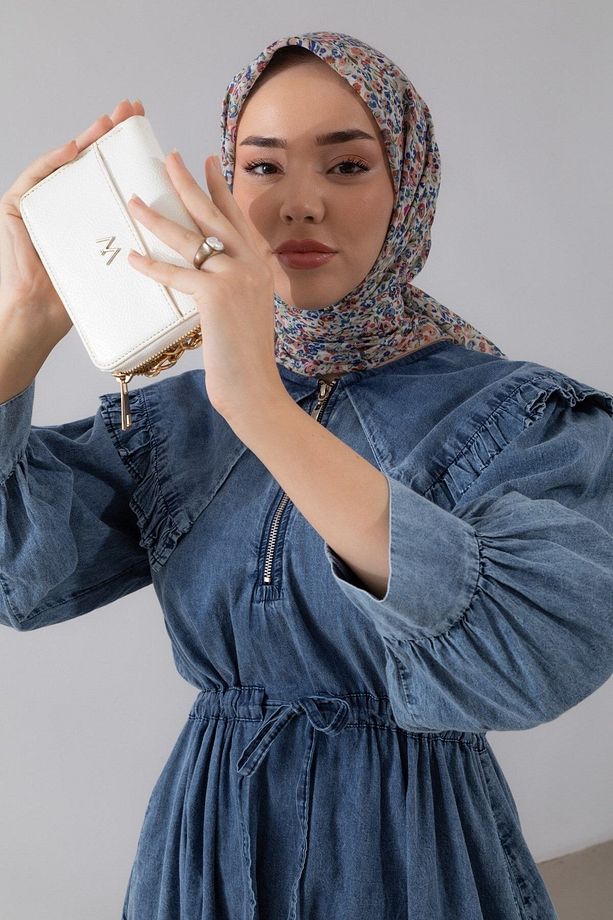 Karanfil Desen Soft Pamuk Eşarp - 3