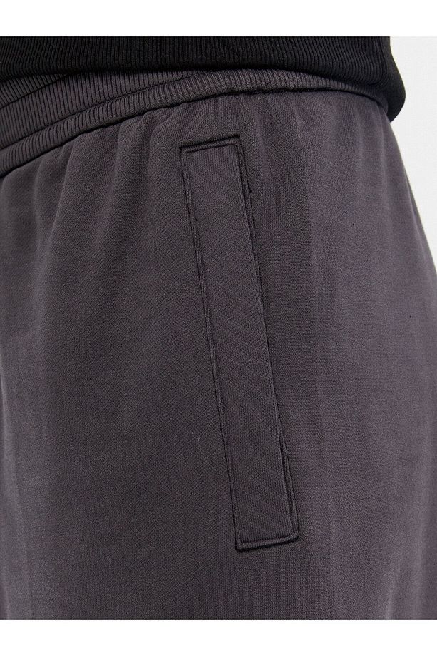 Erkek Dokuma Kumaş Normal Bel Düz Model Gri Eşofman Altı J30J324953-PT2 - 5