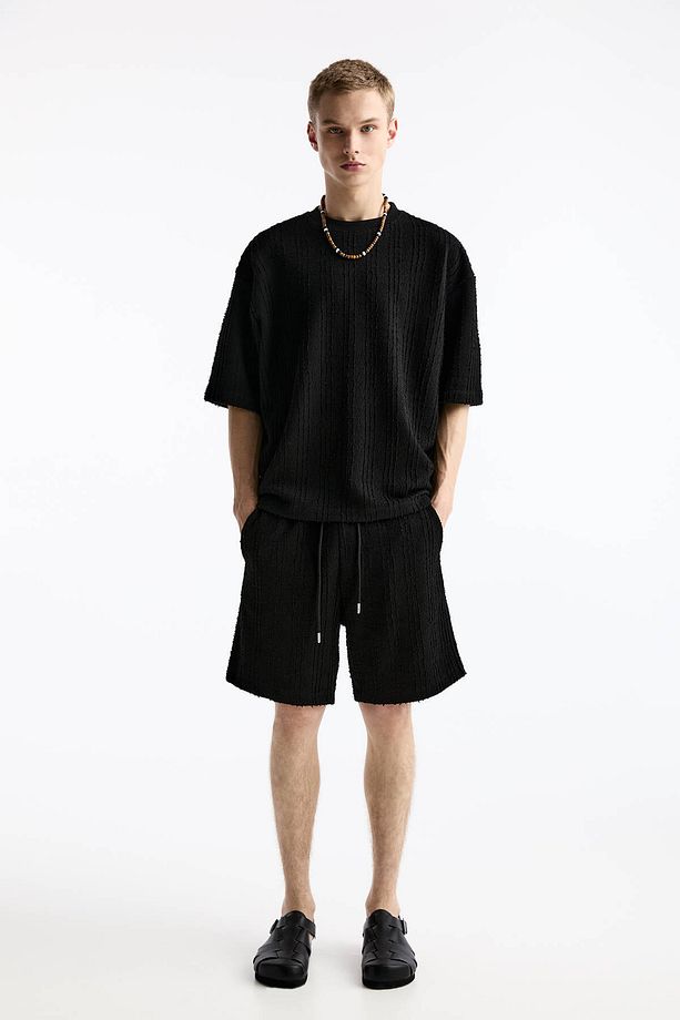 Gofre kumaş jogger bermuda şort - 2