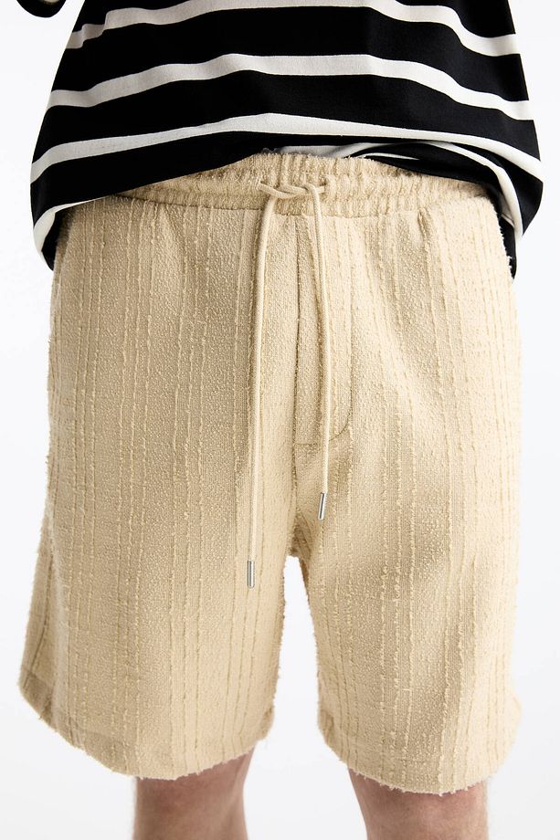 Gofre kumaş jogger bermuda şort - 5