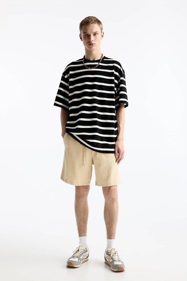 Gofre kumaş jogger bermuda şort - 2