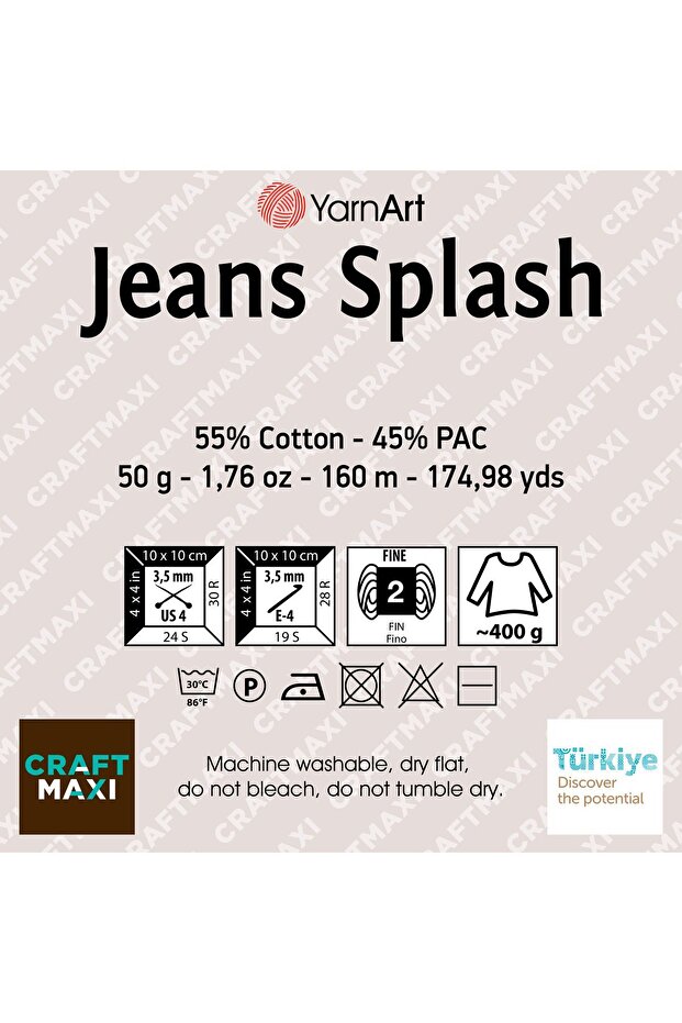 Jeans Splash - Ebruli El Örgü Ipi Ebruli-941 - 2