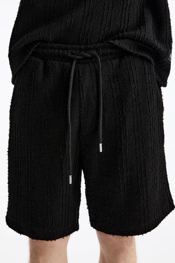 Gofre kumaş jogger bermuda şort - 5