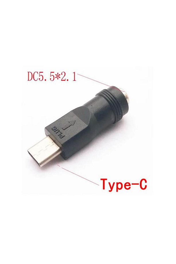 - Type-C Erkek to 5.5*2.1 Dişi Soket Çevirici Power Şarj Ucu DC Güç Adaptörü - 6