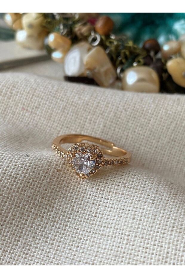 Adjustable Gold Zircon Stone P*Ndora Model Ring