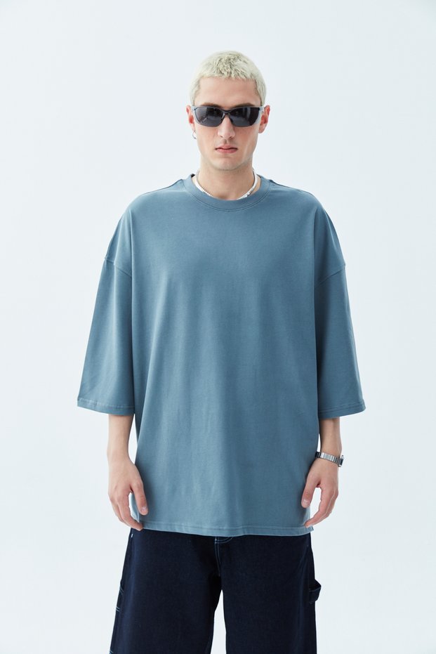 BASIC SUPER OVERSIZE T-SHIRT-LIGHT SMOKE