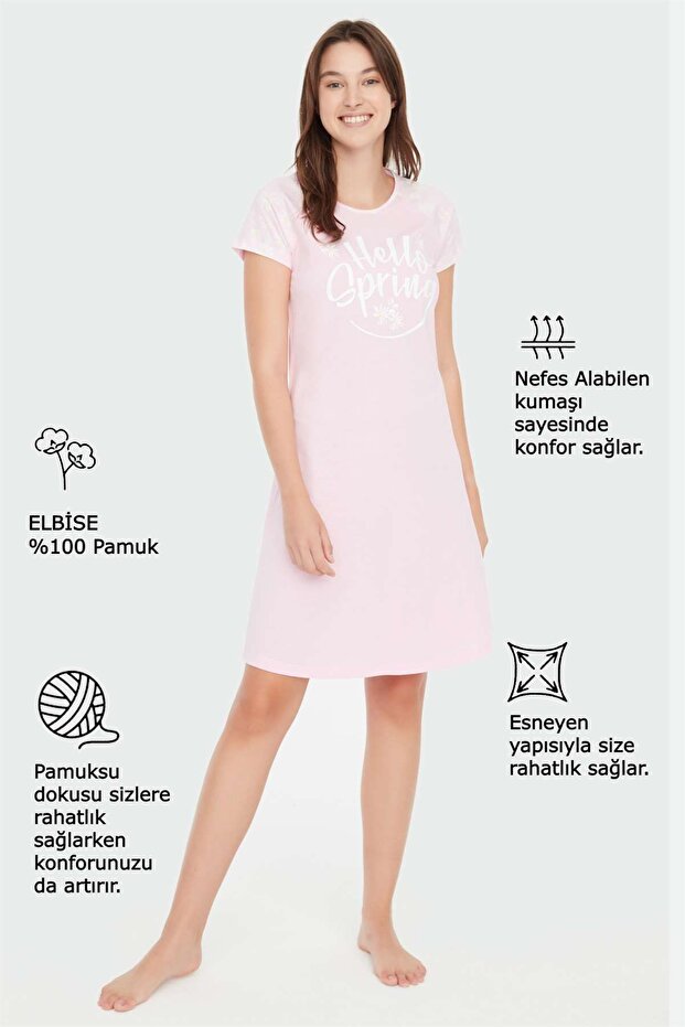 - Kadın Pembe Elbise - 4