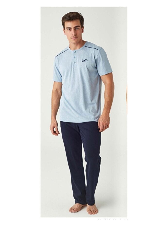 Men's Blue Pajama Set 21y 3425