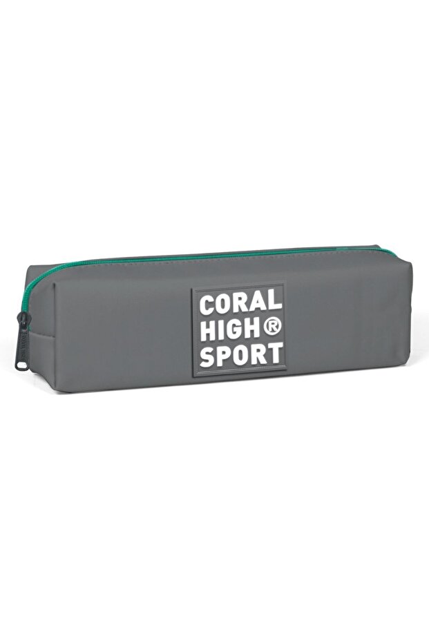 Sport Single Compartment Gray Green Zipper Pen Holder