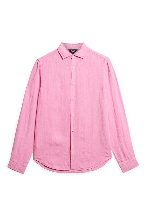 Normal Pembe Düz Erkek Gömlek M4010607ATZJ_STUDIOS CASUAL LINEN L - 5