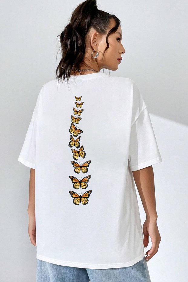 Unisex Back King Butterfly Printed T-Shirt