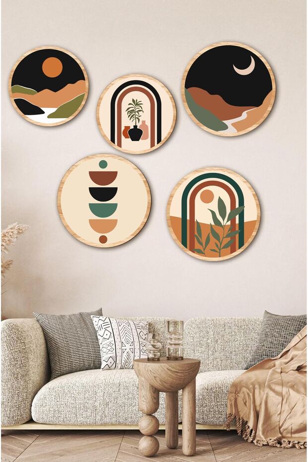 Dekorize Mdf 5 Parça Çerçeve Görünümlü Tablo Set 5010 - 4
