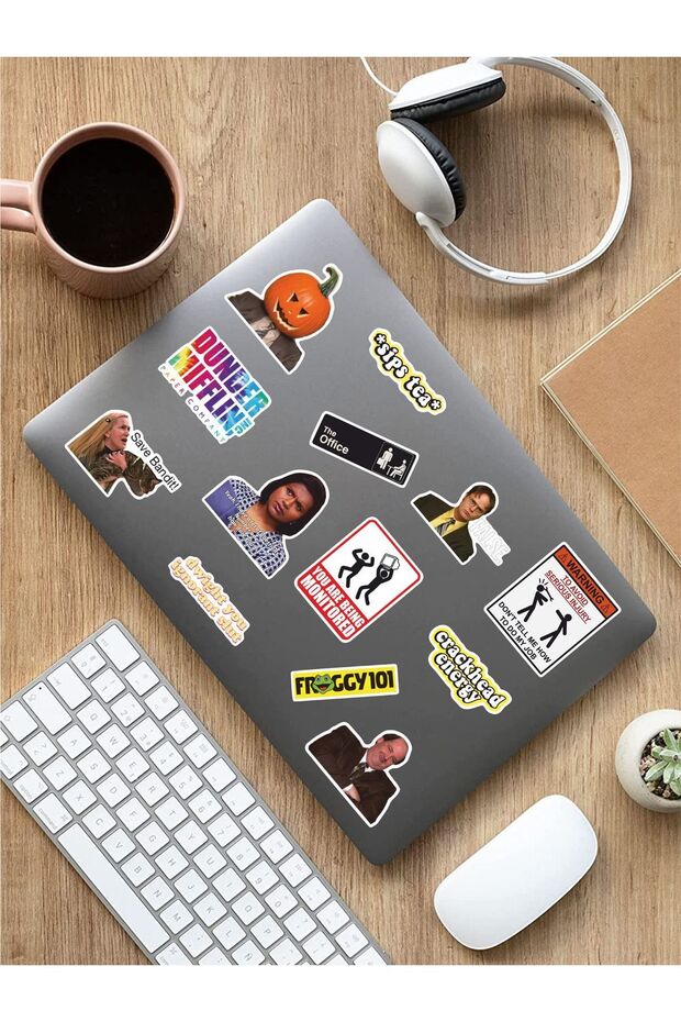- Ofis Temalı Laptop Notebook Tablet Sticker Set 6