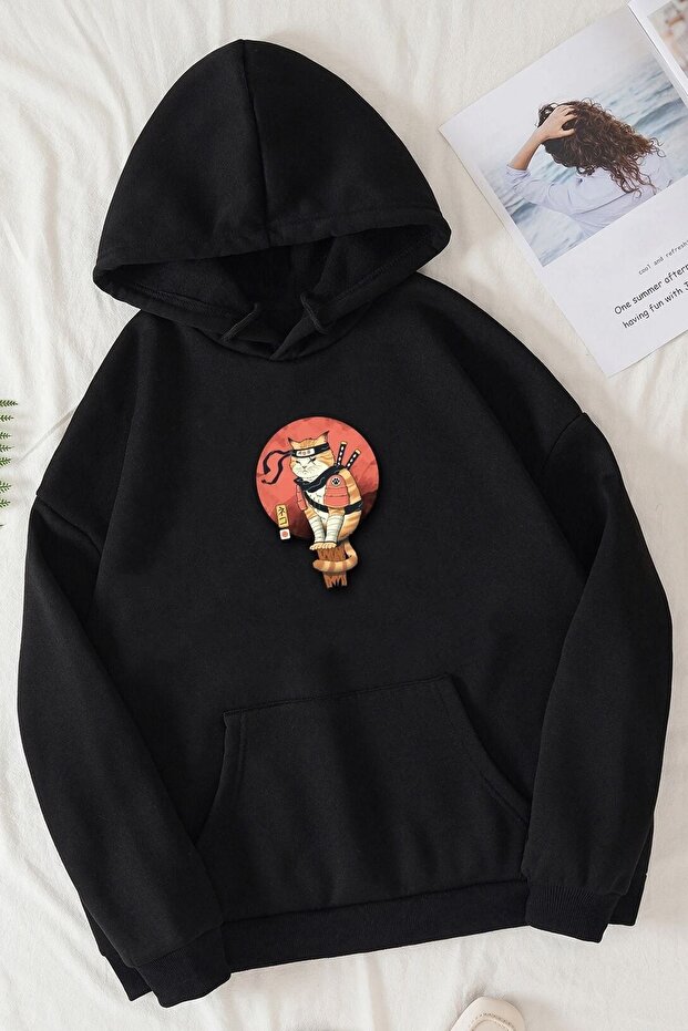 Unisex Shinobi Cat Printed Sweatshirt