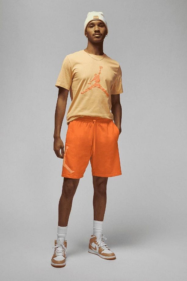 Jordan Essentials Fleece Jumpman Logolu Erkek Turuncu Şort - 4