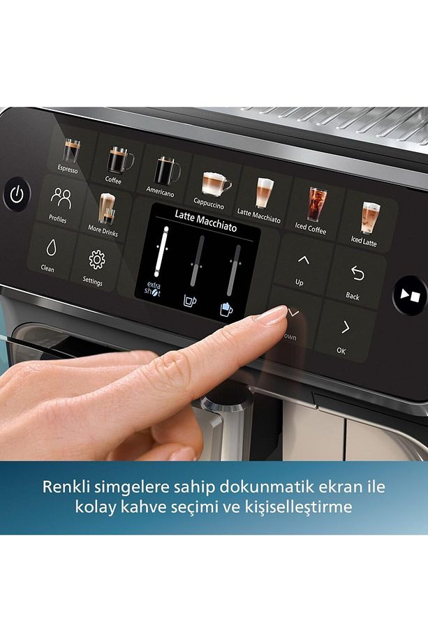 20 Sıcak ve Soğuk İçecek, Tam Otomatik LatteGo Espresso Aromatik Kahve,  Siyah Krom - 4