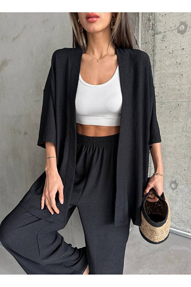 Plain Double Kimono Set (Comfortable Fit)