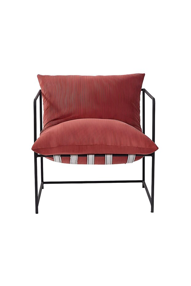 Cube Metal Fitilli Kadife Berjer - 1