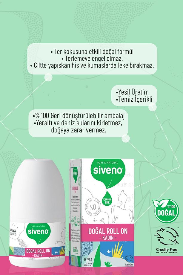 %100 Doğal Roll On Kadın & Erkek Deodorant Ter Kokusu Önleyici Bitkisel Lekesiz 50 ml Set - 8