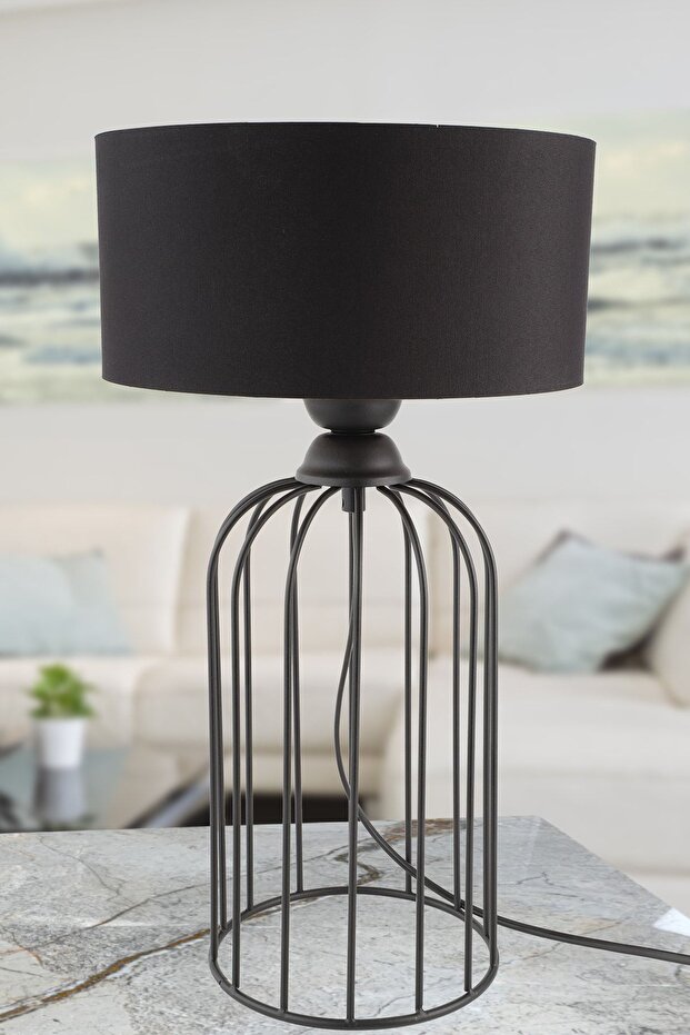 Black Theme Table Lamp - Stylish Hat - 1