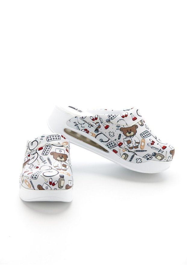 Patterned Air Sole Wedge Heel Orthopedic Hospital Nurse Women's Slippers