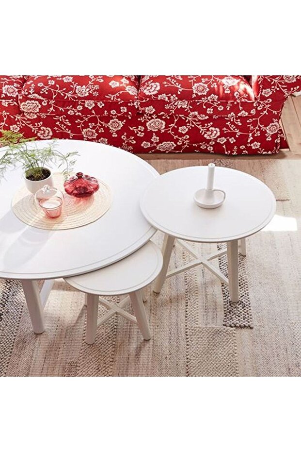 Kragsta Yan Sehpa Seti, Beyaz - 5