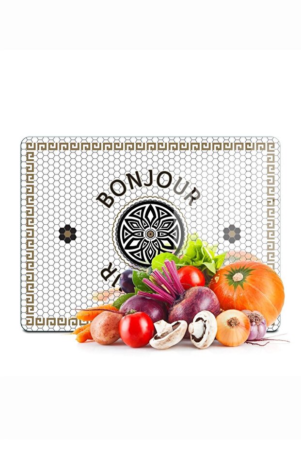 Amore Bonjour Glass Cutting Board - 20x30 cm