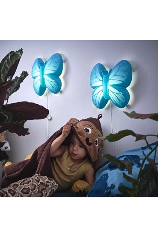 Upplyst Duvar Lambası, Açık Mavi - 3