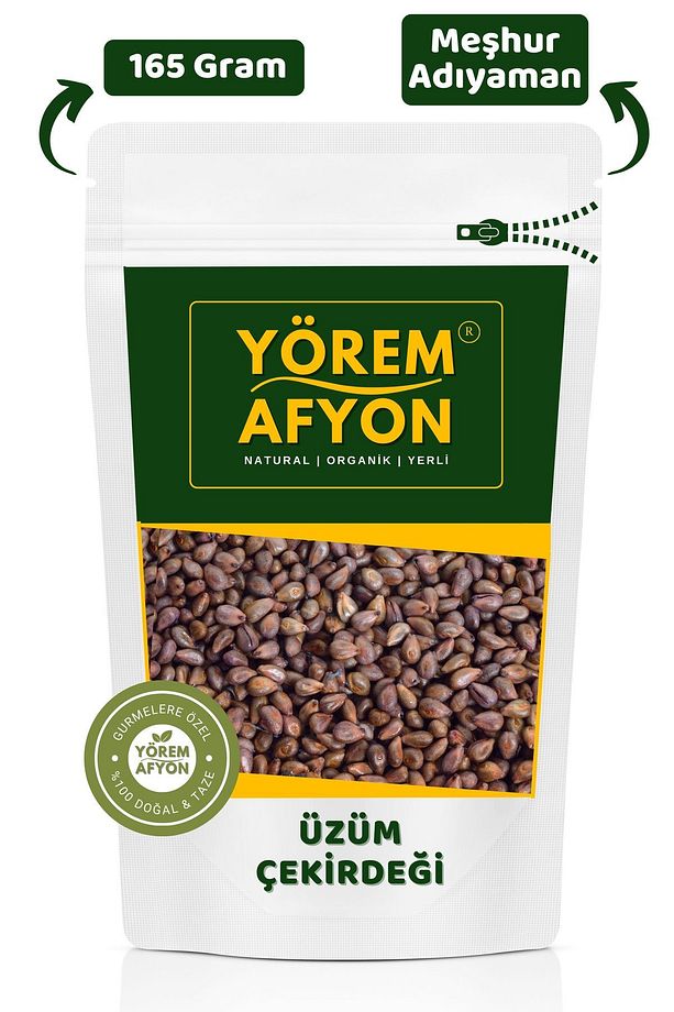 Yörem Afyon Meşhur Adıyaman Besni Şifa Deposu Tane Siyah Üzüm Çekirdeği | 165Gr. - 1