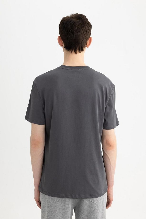 New Regular Fit Bisiklet Yaka Basic Düz %100 Pamuk Kısa Kollu Tişört V7699az24sp - 6