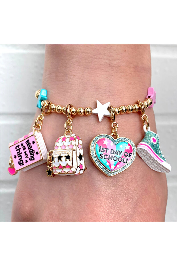 ! Gold Multi Star Stretch Boncuk Bileklik - 1