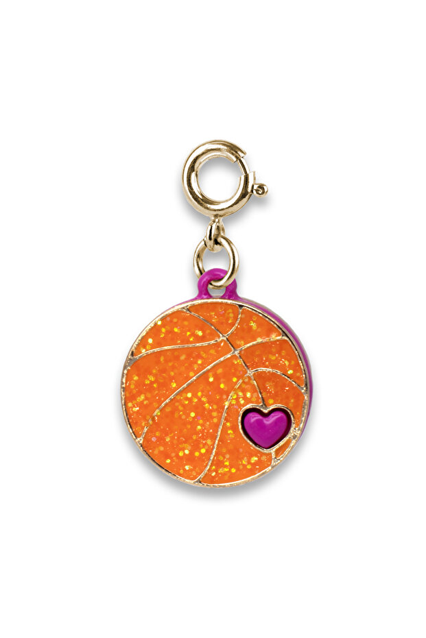 Gold Glitter Basketball Charm