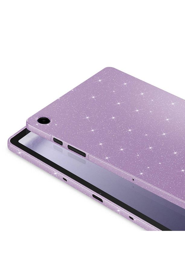 Samsung Galaxy Tab A9 Plus 11 inç Kılıf Simli Darbeye Dayanıklı Şeffaf Silikon Yaldızlı Parlak Taşlı - 3