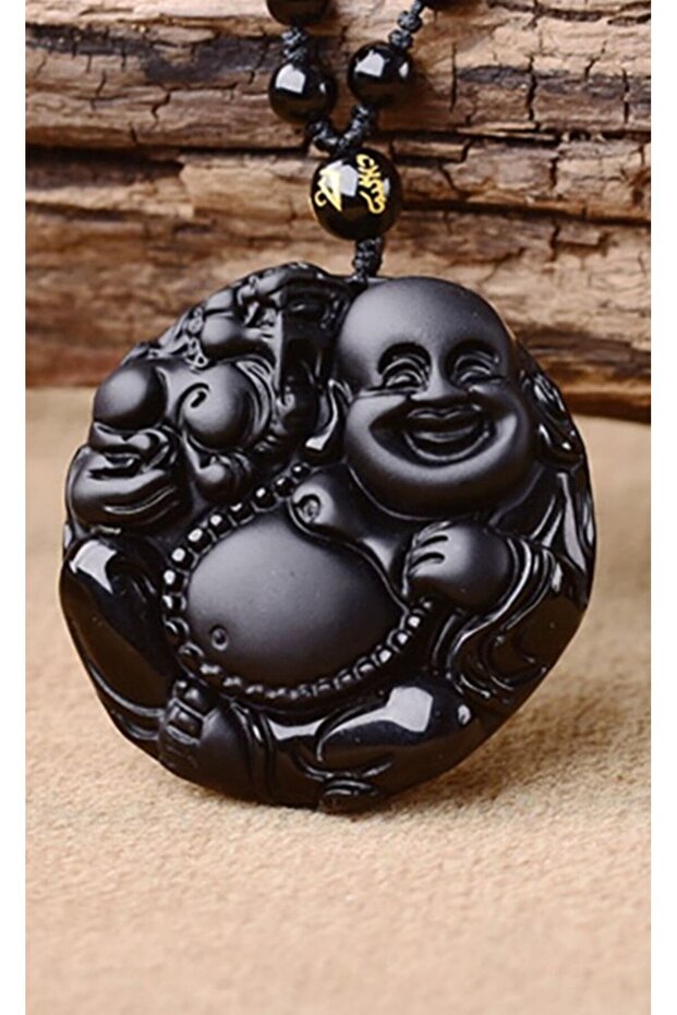 Obsidian Buddhist Buddha Pendant for Women and Men Feng Shui