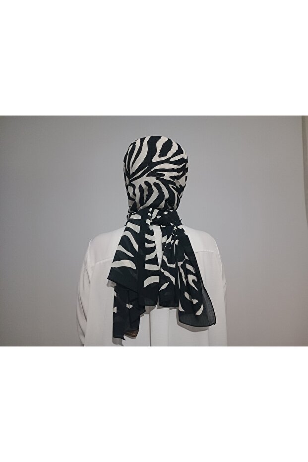 Zebra Desen Soft Krinkıl Şal - 2