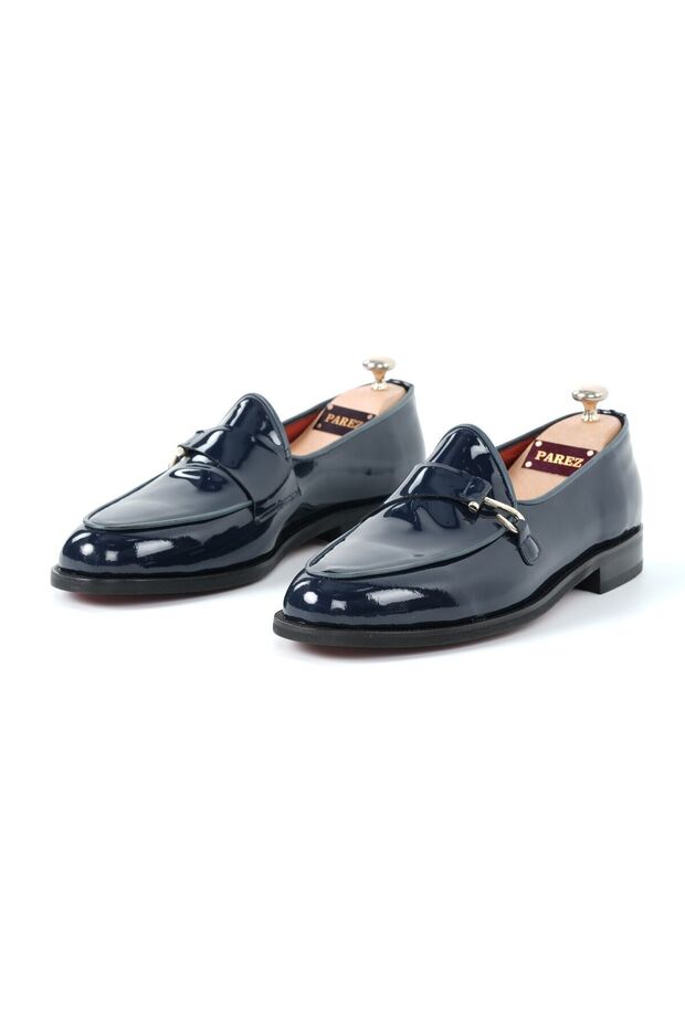 Men's Buckle Italian Style Patent Leather Shoes