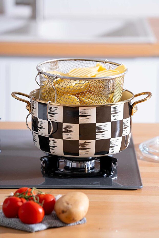 Qualita King Enamel Fryer Pot - 22 cm