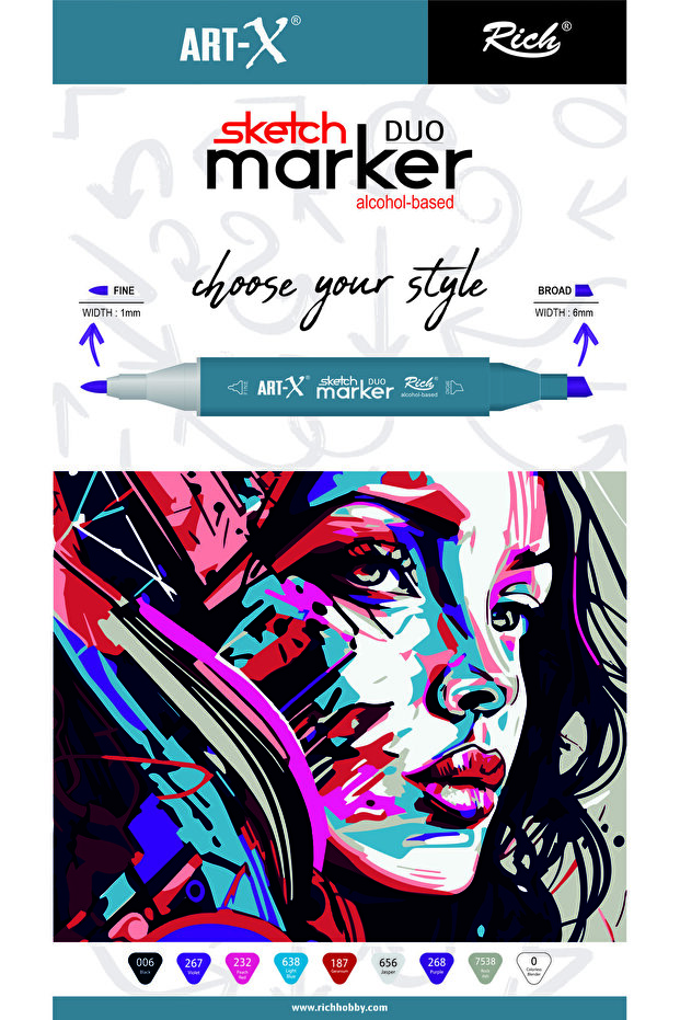 قلم رسم ART-X - قلم مزدوج الجوانب - 6