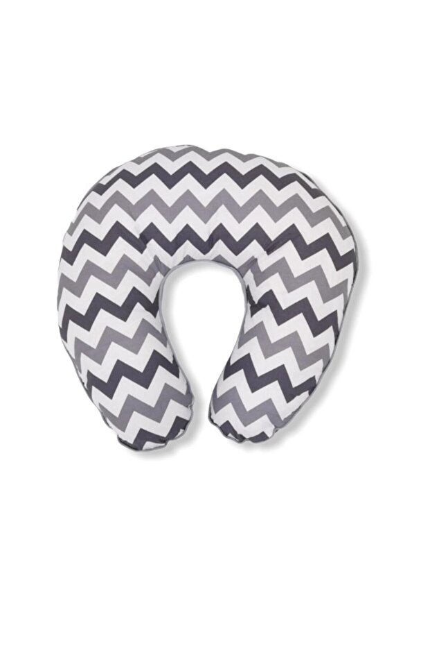 Fabric Baby Breastfeeding Support And Sitting Cushion Pillow Gray Zigzag