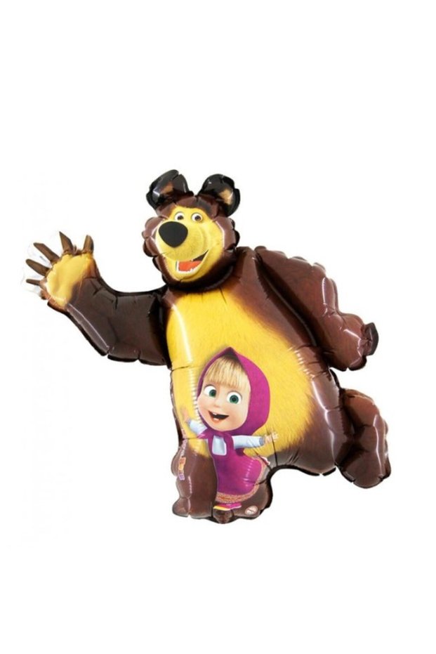 Big Bear Foil Balloon - 1 Piece of Big Bear with Masha Foil Balloon 42 Inch