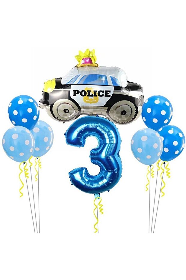 Mini Party Store Police Car Balloon Set