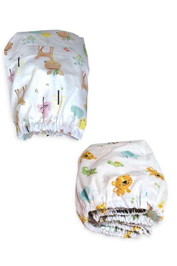 Children's Fitted Sheet 70x160 (2 Pieces) Cute Animals and Roe Deer