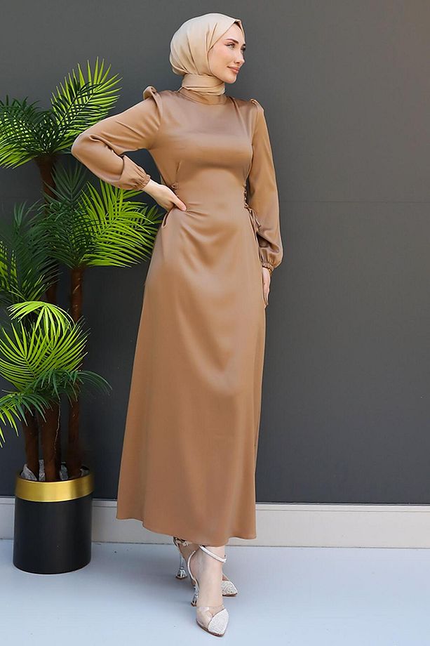 Sahra Tesettür Elbise Sütlükahve - 4