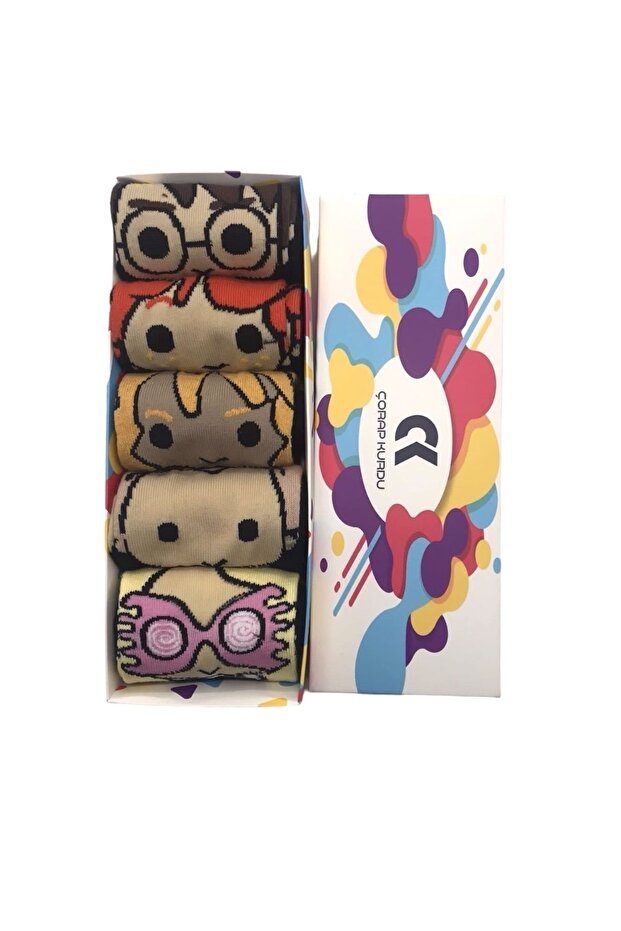 Pack of 5 Harry Potter Character Patterned Colorful Socks