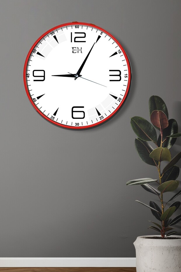 ساعة حائط مودرن أحمر - 29 سم - 1