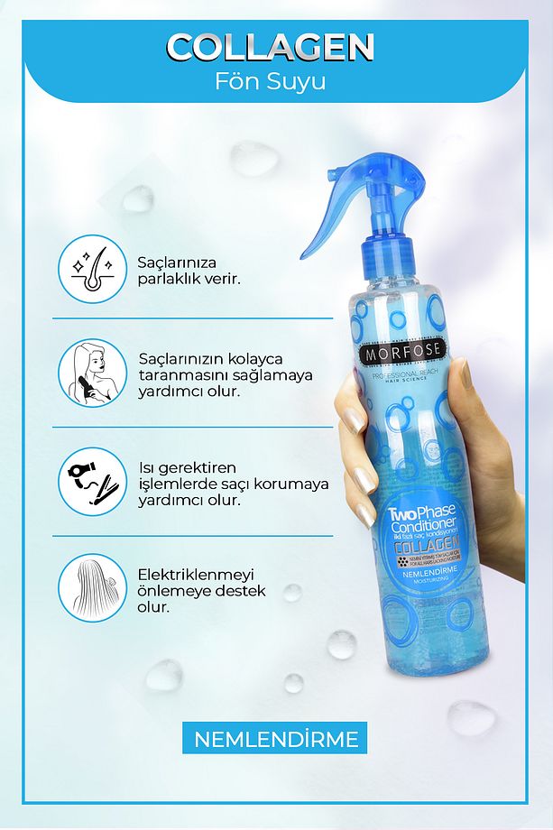 Çift Fazlı Kolajen Içeren Fön Suyu 400 ml -nemini Yitirmiş , Kuru Kırılgan Saçlar - 2