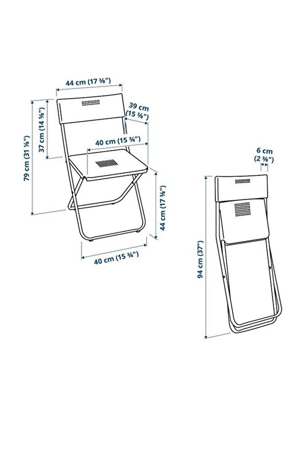 Fejan Katlanabilir Sandalye, Beyaz - 8