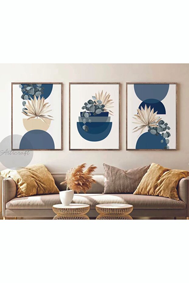 Ahşap 3'lü Çerçeveli Dekoratif Tablo - 2